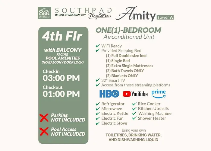 South Pad Staycation Sea Residences Sm Mall Of Tower A, B And E Apartamento *